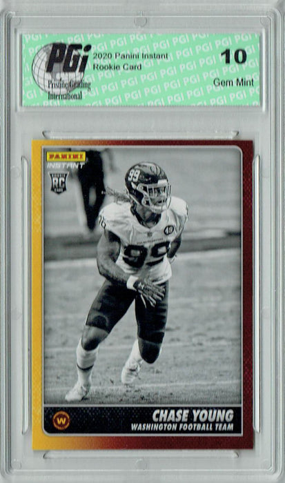 Chase Young 2020 Panini Instant Black & White #BW36 1 of 518 Rookie Card PGI 10