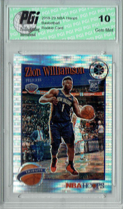 Zion Williamson 2019 NBA Hoops #296 Pulsar Premium Stock Rookie Card PGI 10