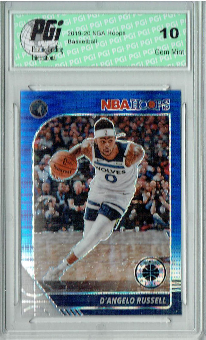 D'angelo Russell 2020 NBA Hoops #18 Pulsar Premium Blue Card PGI 10
