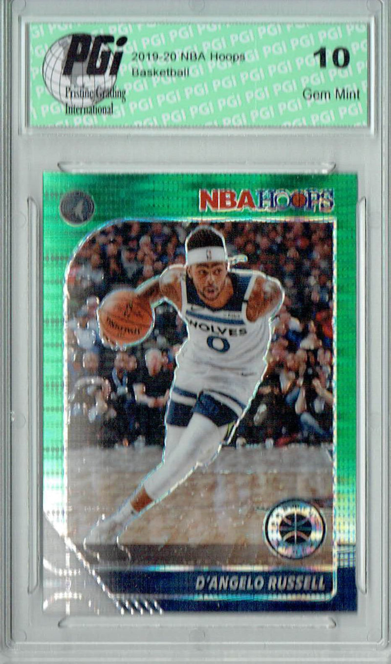 D'angelo Russell 2020 NBA Hoops #18 Pulsar Premium Green Card PGI 10