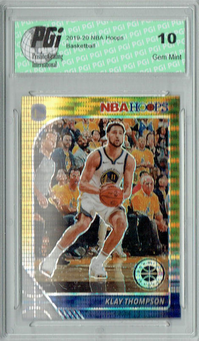 Klay Thompson 2020 NBA Hoops #60 Pulsar Premium Gold Card PGI 10