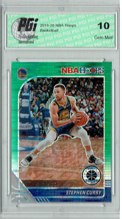 Stephen Curry 2020 NBA Hoops #59 Pulsar Premium Green Card PGI 10