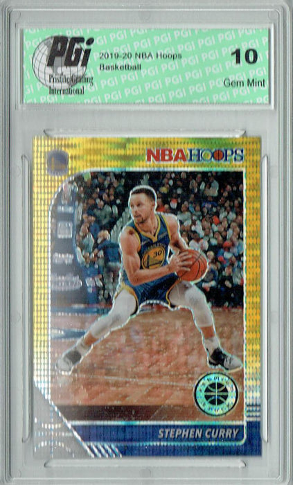 Stephen Curry 2020 NBA Hoops #59 Pulsar Premium Gold Card PGI 10