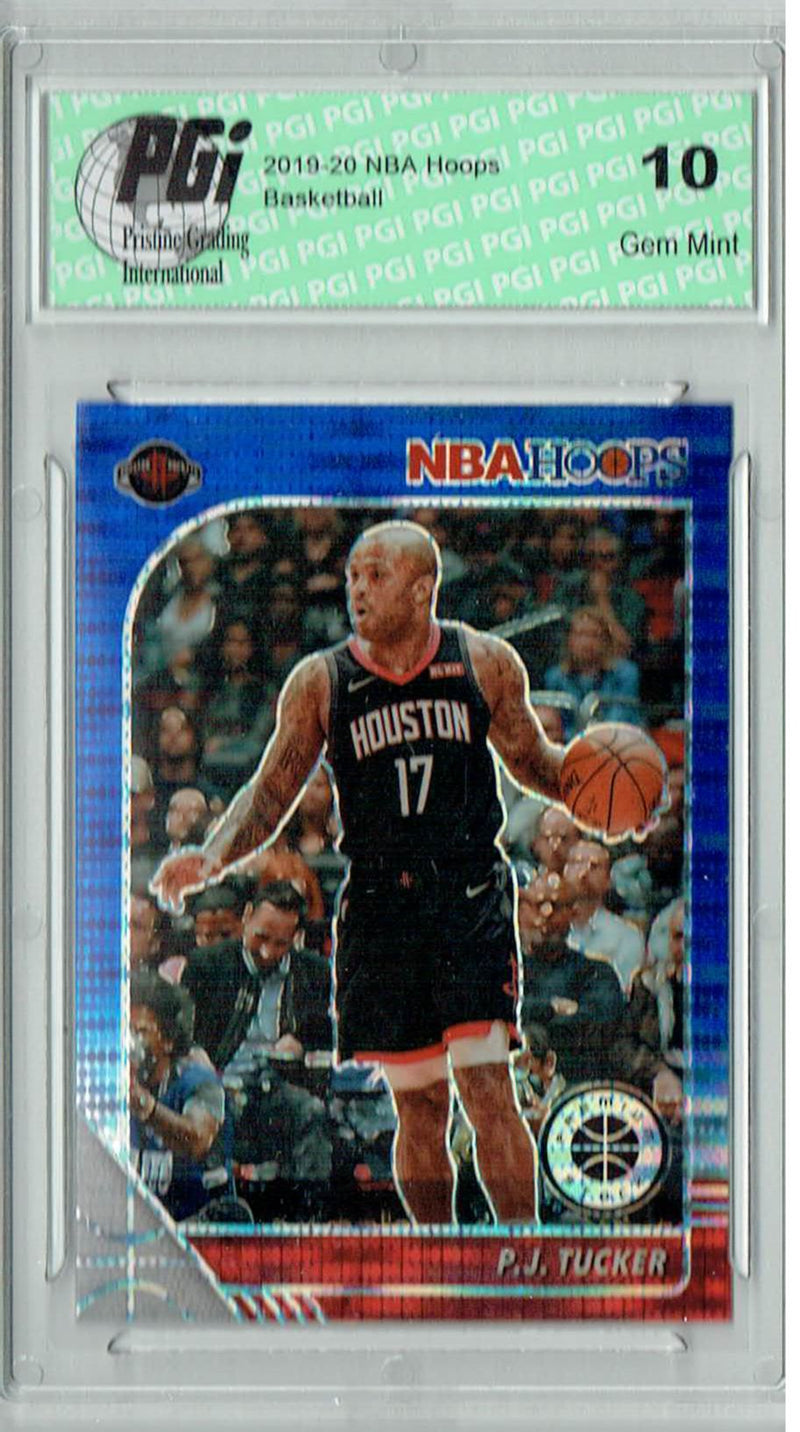 P.J. Tucker 2020 NBA Hoops #70 Pulsar Premium Blue Card PGI 10