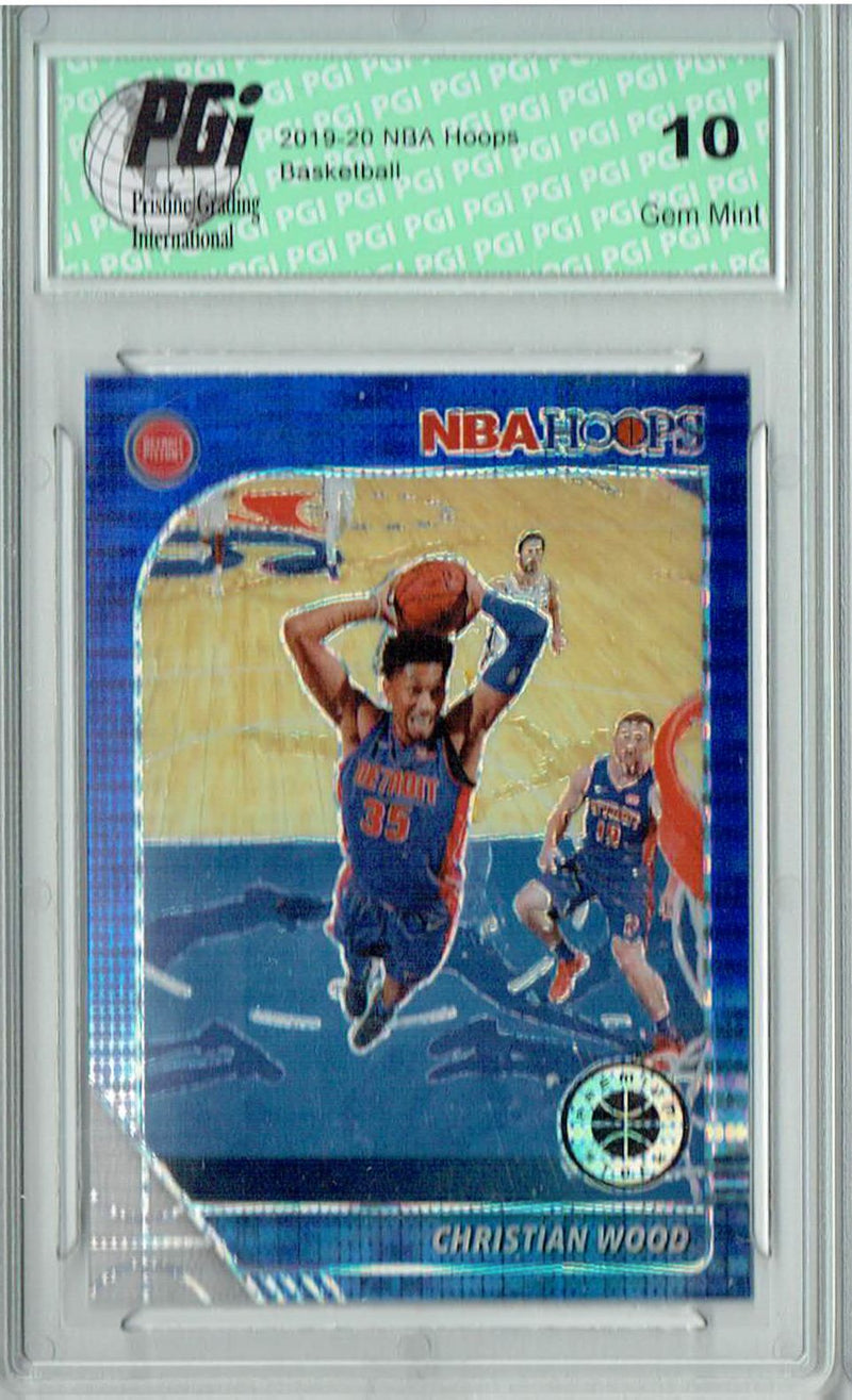 Christian Wood 2020 NBA Hoops #64 Pulsar Premium Blue Card PGI 10