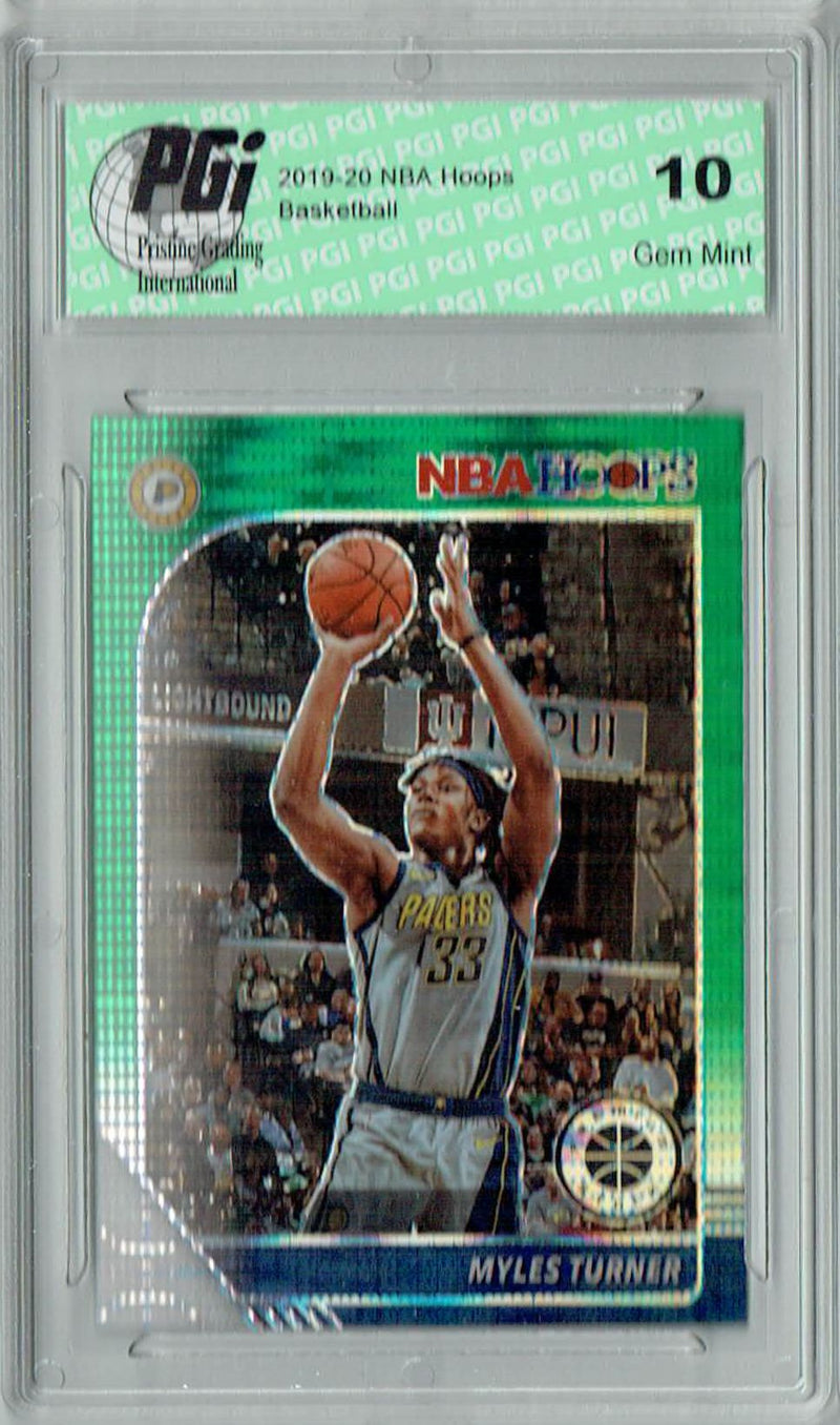 Myles Turner 2020 NBA Hoops #77 Pulsar Premium Green Card PGI 10