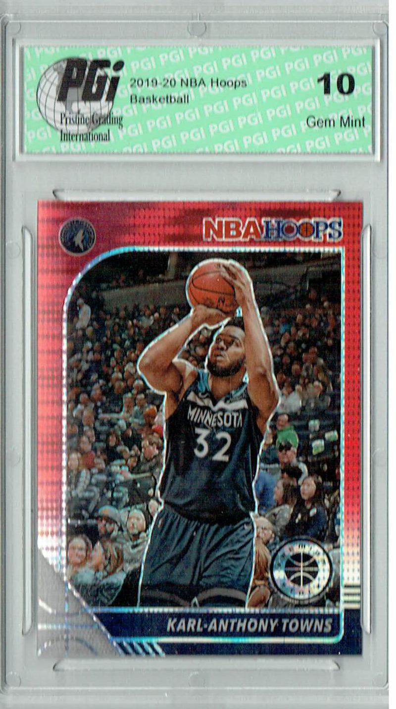 Karl-Anthony Towns 2020 NBA Hoops #111 Pulsar Premium Red Card PGI 10