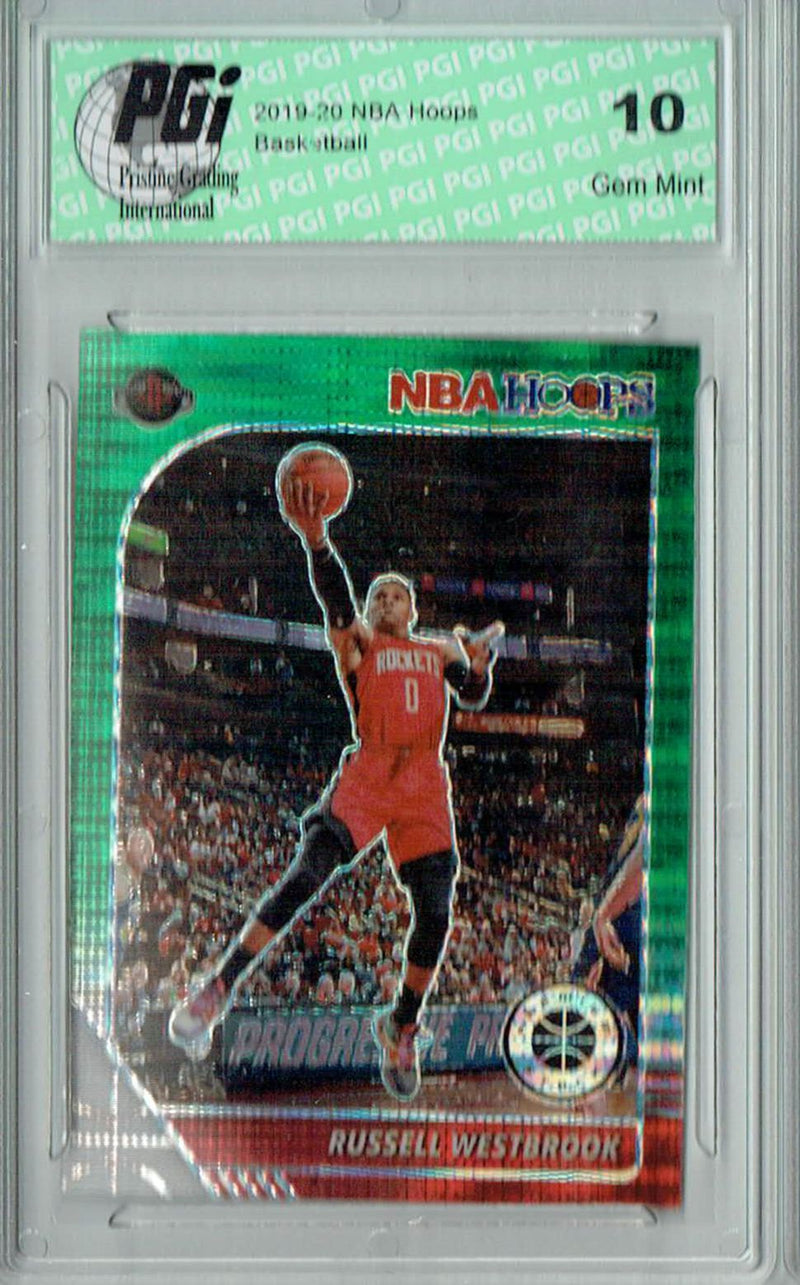 Russell Westbrook 2020 NBA Hoops #129 Pulsar Premium Green Card PGI 10