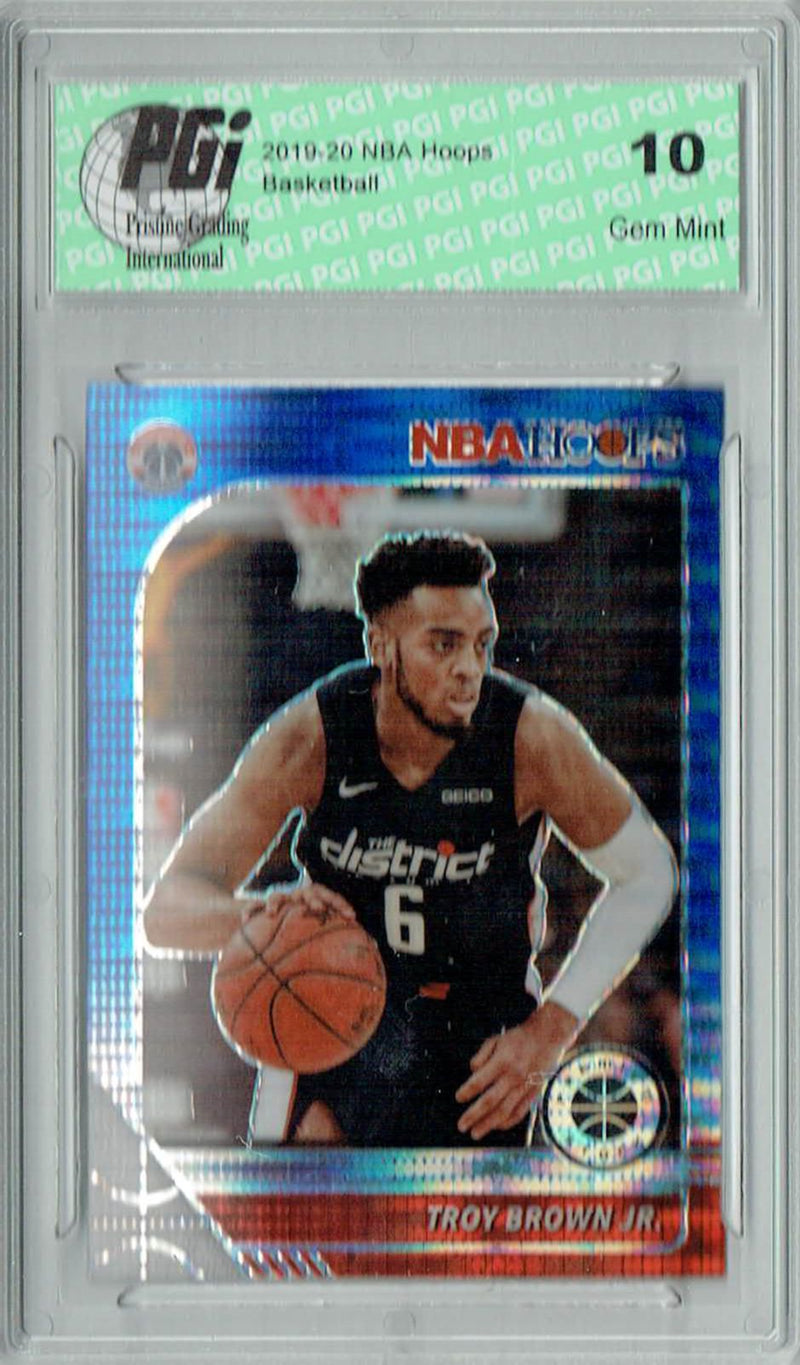 Troy Brown Jr. 2020 NBA Hoops #194 Pulsar Premium Blue Card PGI 10