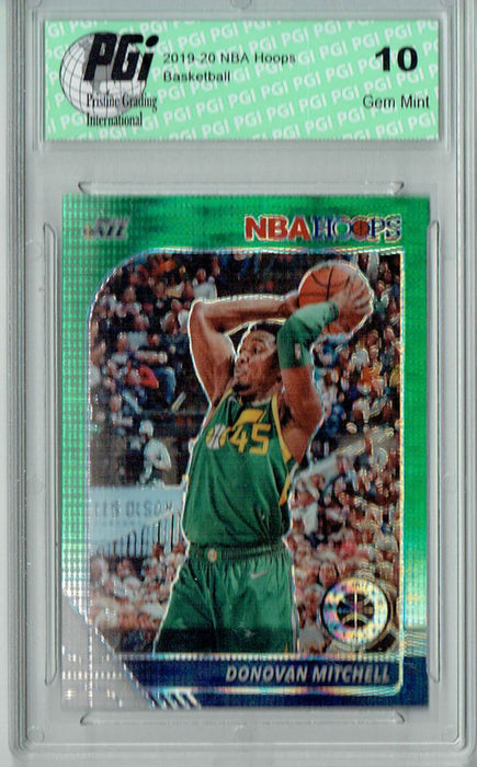 Donovan Mitchell 2020 NBA Hoops #185 Pulsar Premium Green Card PGI 10