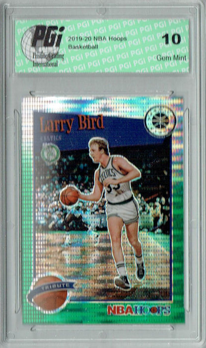 Larry Bird 2020 NBA Hoops #289 Pulsar Premium Green Card PGI 10
