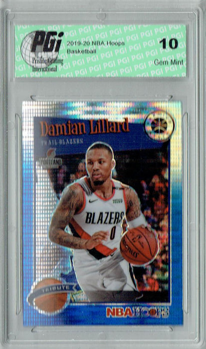 Damian Lillard 2020 NBA Hoops #291 Pulsar Premium Blue Card PGI 10