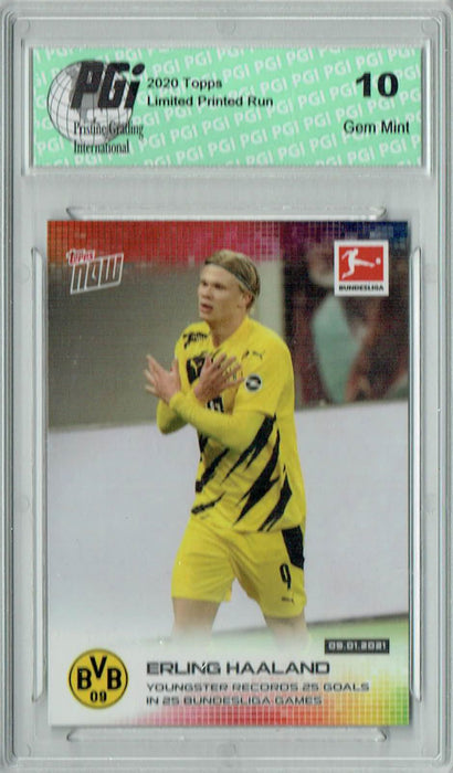 Erling Haaland 2020 Topps Now #83 Just 2,131 Made SP Card PGI 10
