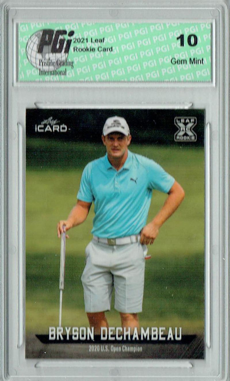 Bryson Dechambeau 2021 Leaf iCard #LI-01 Only 664 Made 1st Card Ever Rookie Card PGI 10