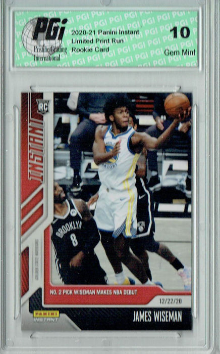 James Wiseman 2020 Panini Instant #21 Only 495 Ever Made! Rookie Card PGI 10