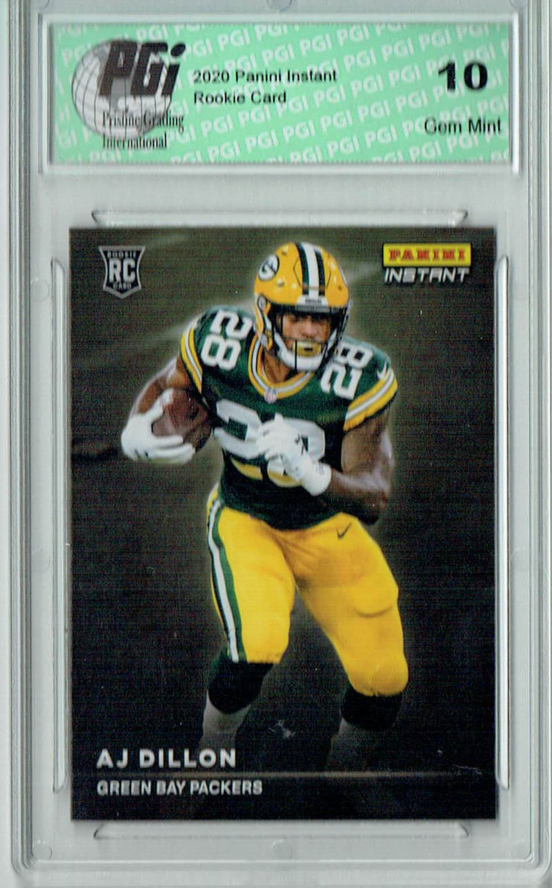 AJ Dillon 2020 Panini Instant #RS22 Spotlight 1 of 1155 Made Rookie Card PGI 10