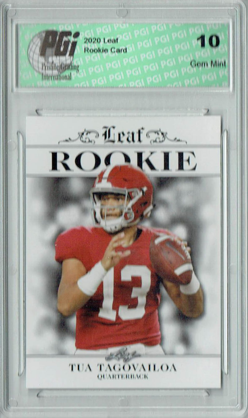 Tua Tagovailoa Rookie Card Miami PGI 10 Gem Mint Football Trading Card 2020 Leaf Exclusive #5 Only 5000 Made
