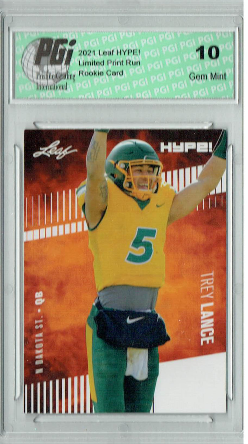 Trey Lance Rookie Card San Francisco PGI 10 Gem Mint Football Trading Card 2021 Leaf HYPE! #51A Only 5000 Made