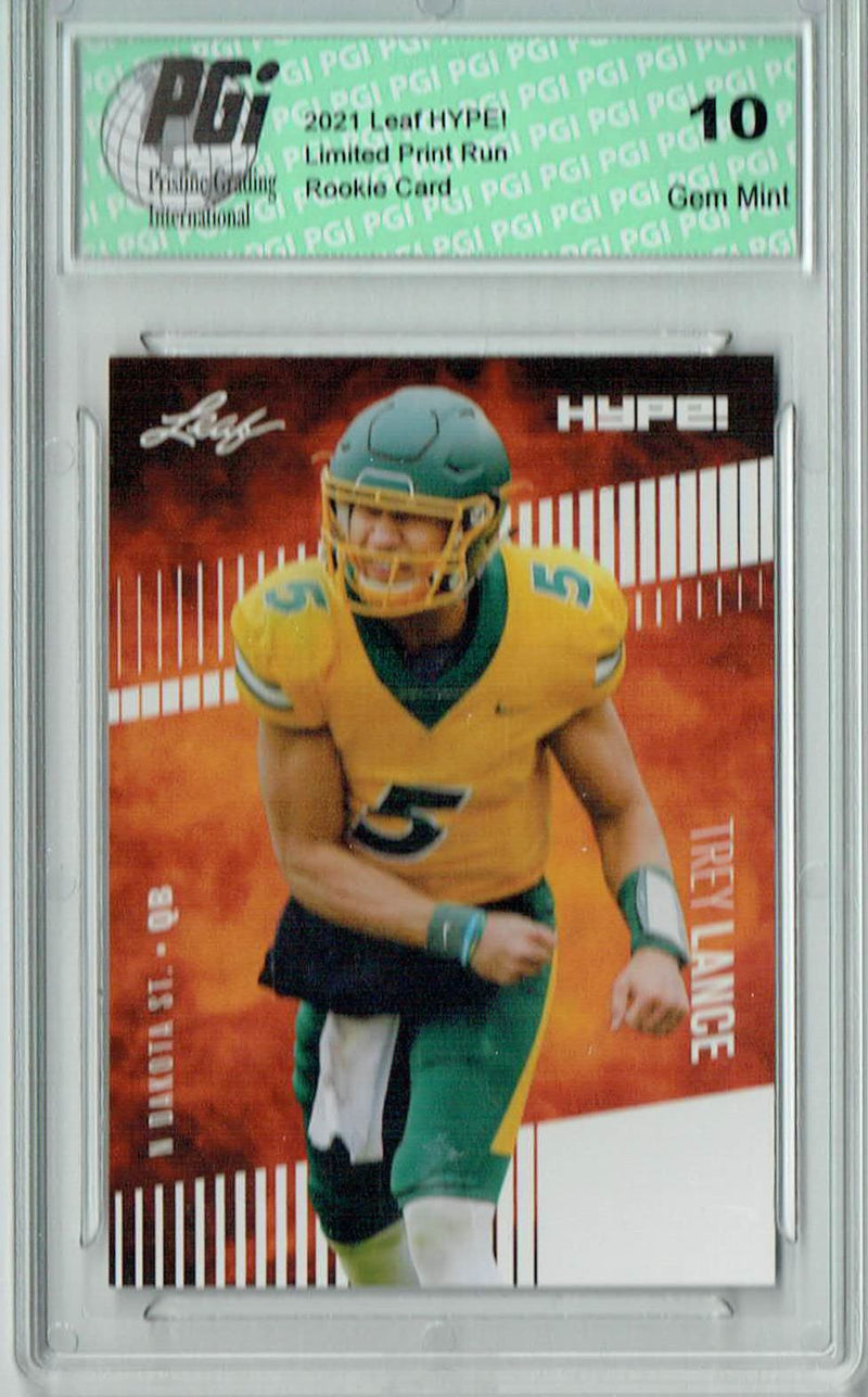 Trey Lance Rookie Card San Francisco PGI 10 Gem Mint Football Trading Card 2021 Leaf HYPE! #51 Only 5000 Made