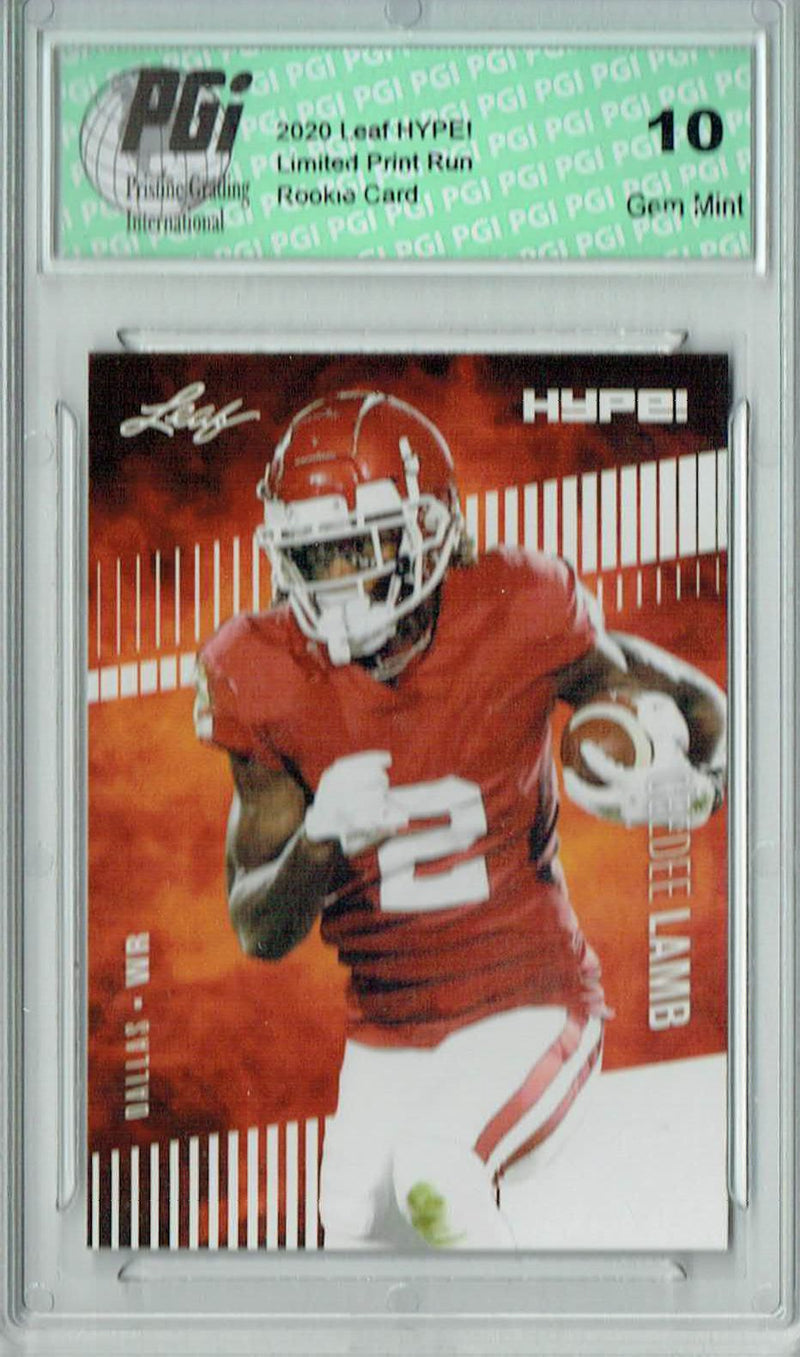 CeeDee Lamb Rookie Card Dallas PGI 10 Gem Mint Football Trading Card 2020 Leaf HYPE! #35 Only 5000 Made