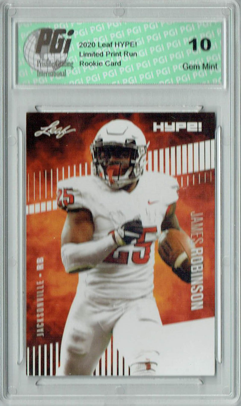 James Robinson Rookie Card Jacksonville PGI 10 Gem Mint Football Trading Card 2020 Leaf HYPE! #39 Only 5000 Made