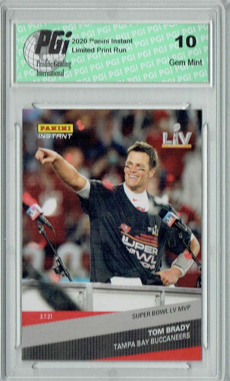 Tom Brady 2020 Panini Instant #266 1 of 1317 Super Bowl LV MVP Card PGI 10