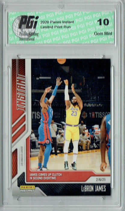Lebron James 2020 Panini Instant #72 1 of 173 Made Clutch SP Lakers Card PGI 10