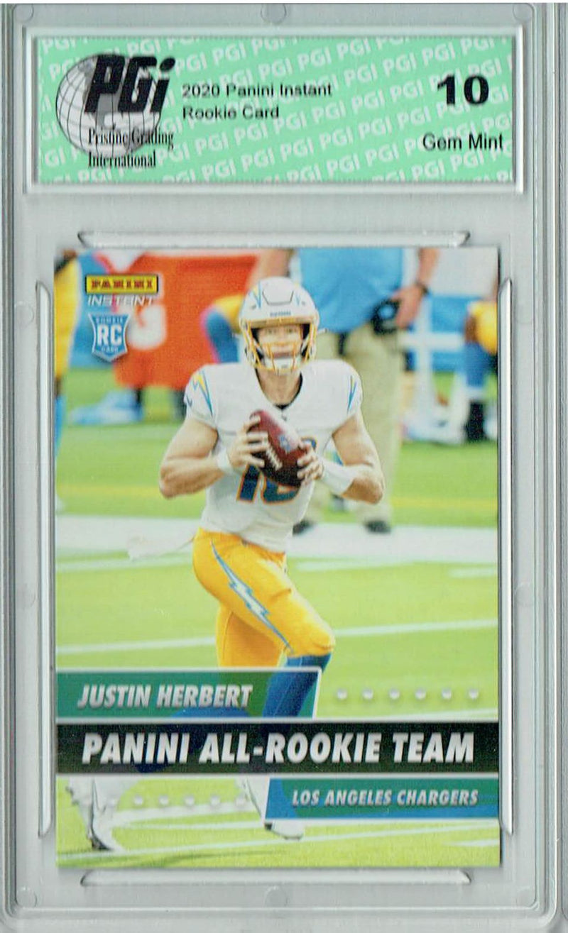 Justin Herbert 2020 Panini #ART-1 All Rookie Team 1 of 648 Rookie Card PGI 10