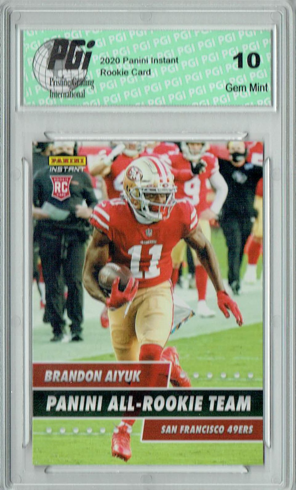 2020 BRANDON AIYUK GOES AIRBORNE FOR TOUCHDOWN PANINI INSTANT 49ers NFL CARD  #60