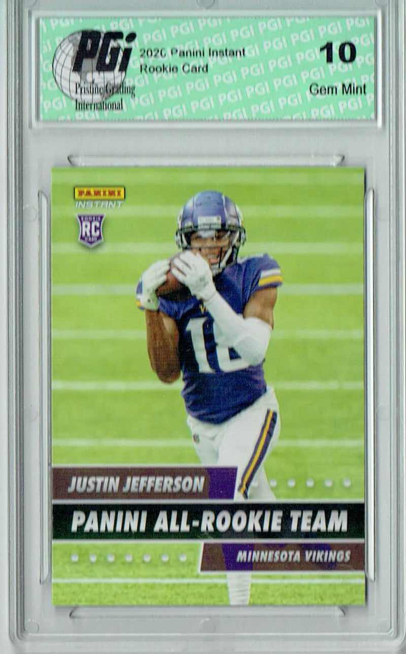 Justin Jefferson 2020 Panini #ART-4 All Rookie Team 1 of 648 Rookie Card PGI 10