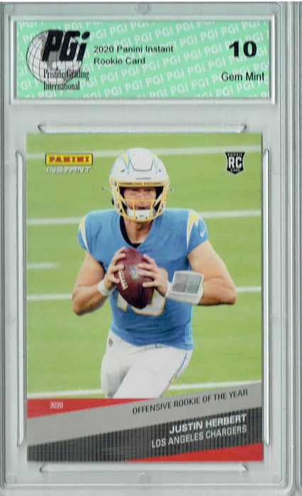 Justin Herbert 2020 Panini Instant #268 Only 1352 Made Rookie Card PGI 10