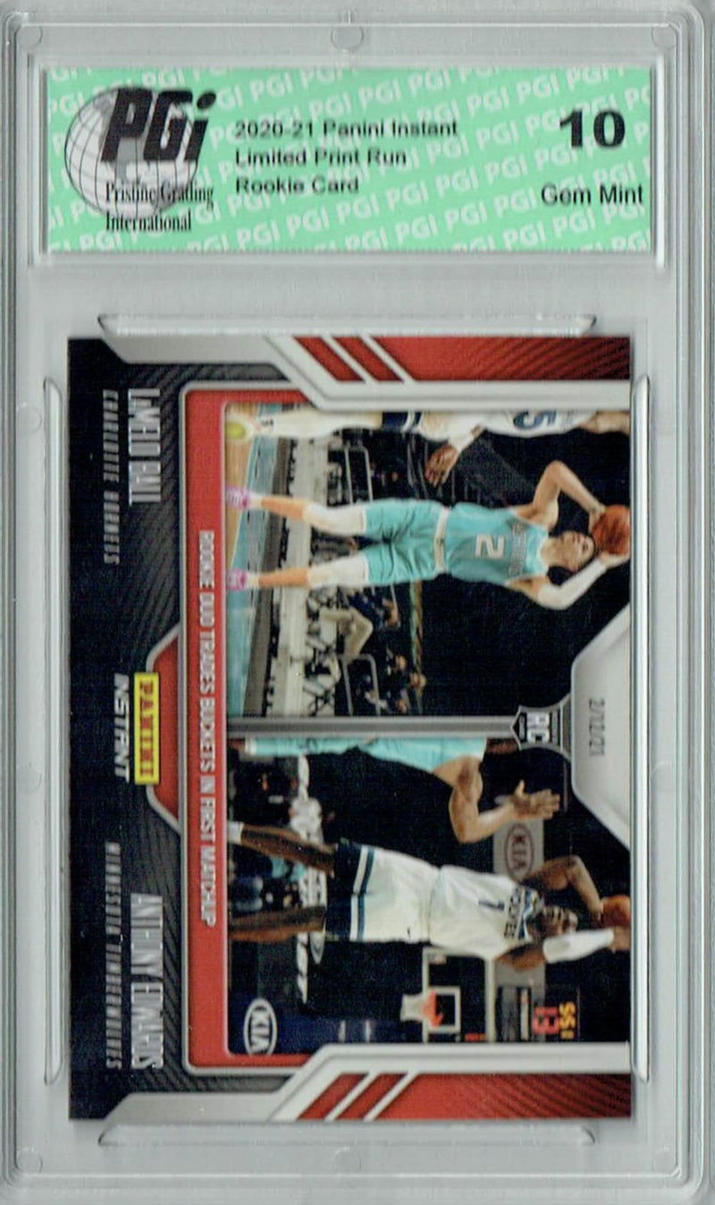 Lamelo Ball & Anthony Wiseman 2020 Panini Instant #74 1/1286 Rookie Card PGI 10