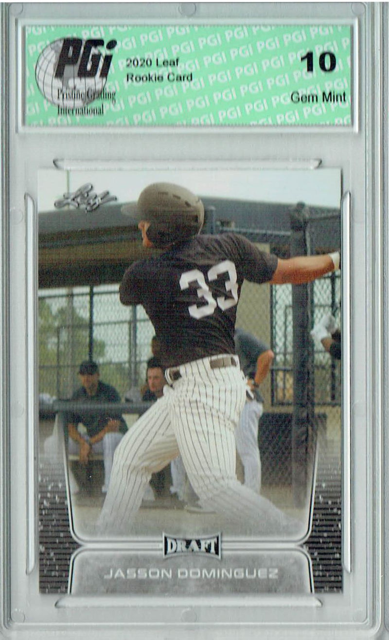 Jasson Dominguez 2020 Leaf Draft Baseball #10 Gem Mint Rookie Card PGI 10