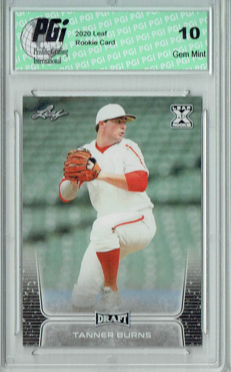 Tanner Burns 2020 Leaf Draft Baseball #12 Gem Mint Rookie Card PGI 10