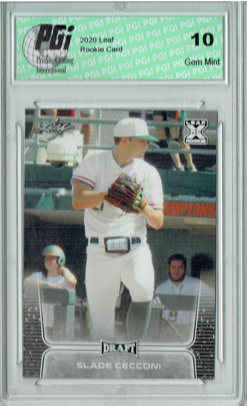 Slade Cecconi 2020 Leaf Draft Baseball #19 Gem Mint Rookie Card PGI 10