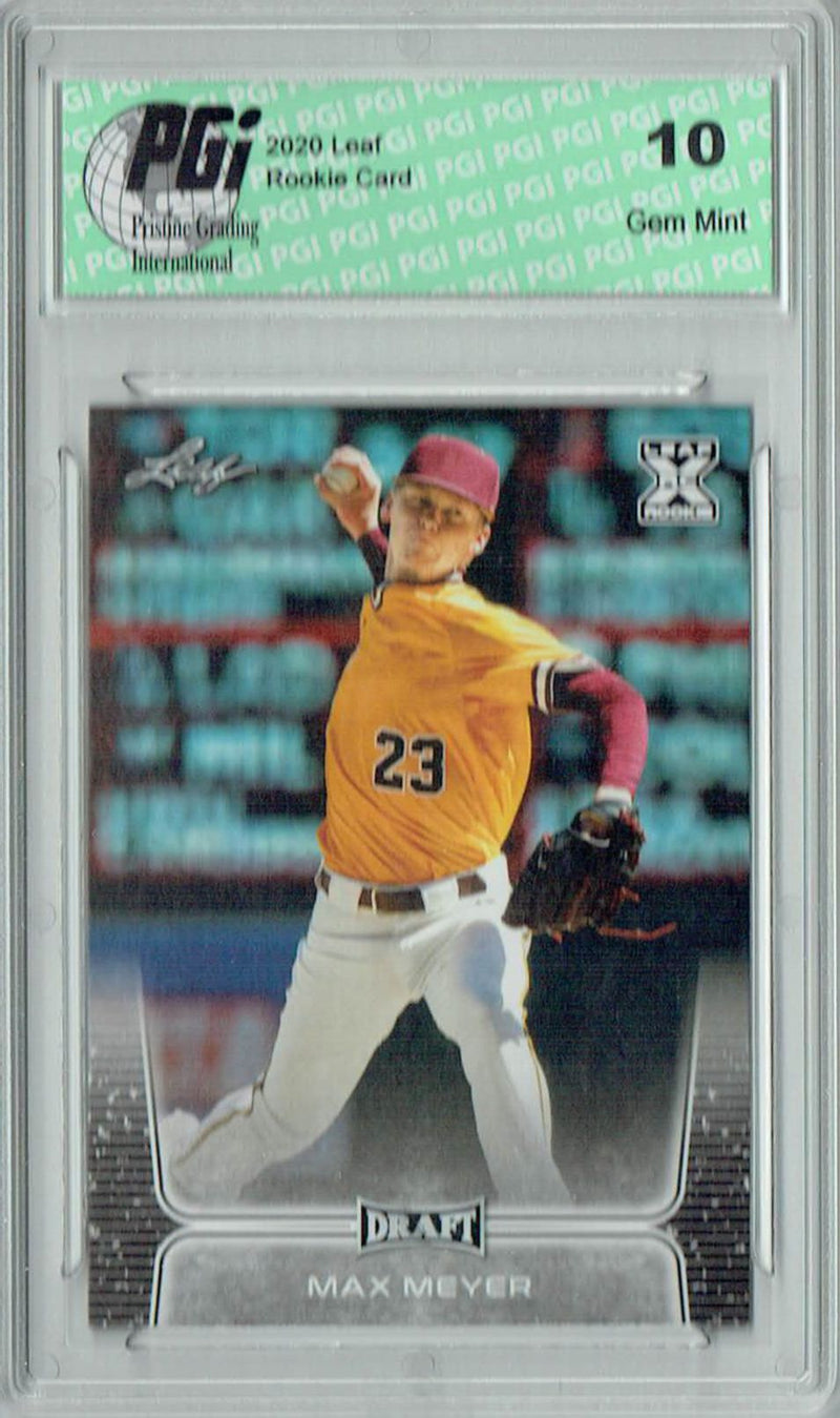 Max Meyer 2020 Leaf Draft Baseball #26 Gem Mint Rookie Card PGI 10