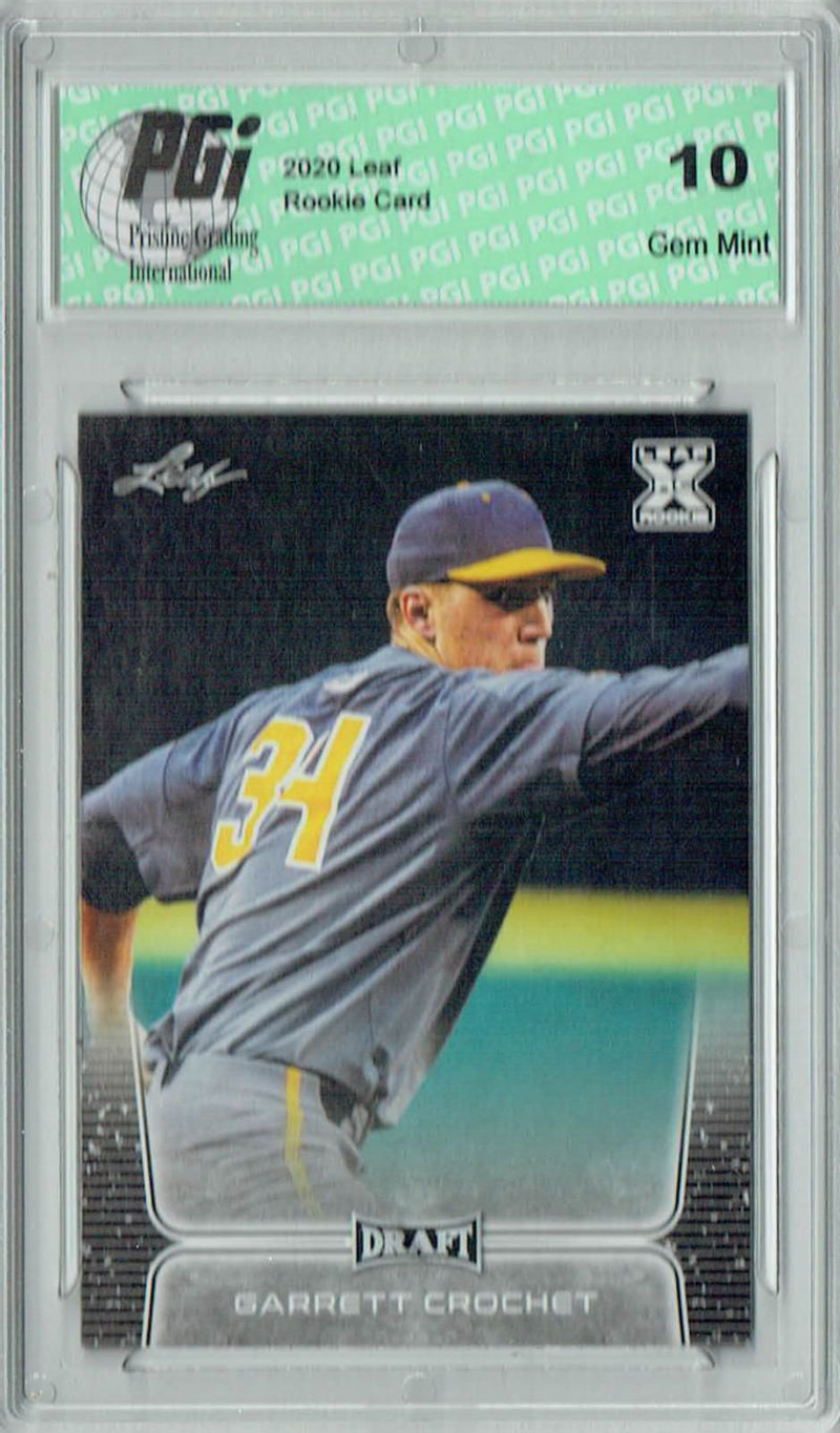 Garrett Crochet 2020 Leaf Draft Baseball #34 Gem Mint Rookie Card PGI 10