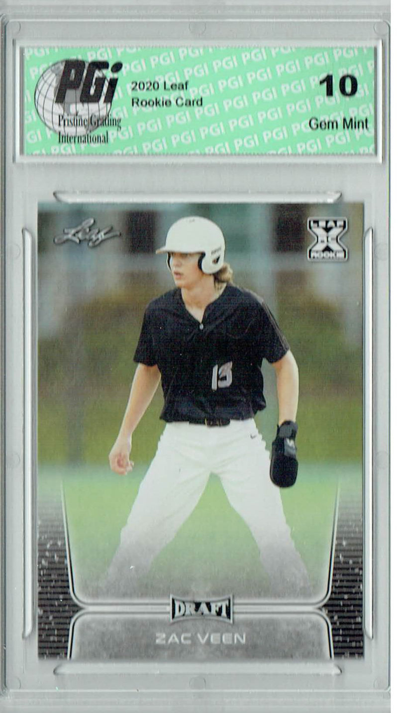 Zac Veen 2020 Leaf Draft Baseball #32 Gem Mint Rookie Card PGI 10