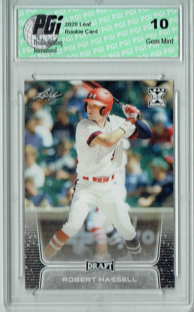Robert Hassell 2020 Leaf Draft Baseball #31 Gem Mint Rookie Card PGI 10