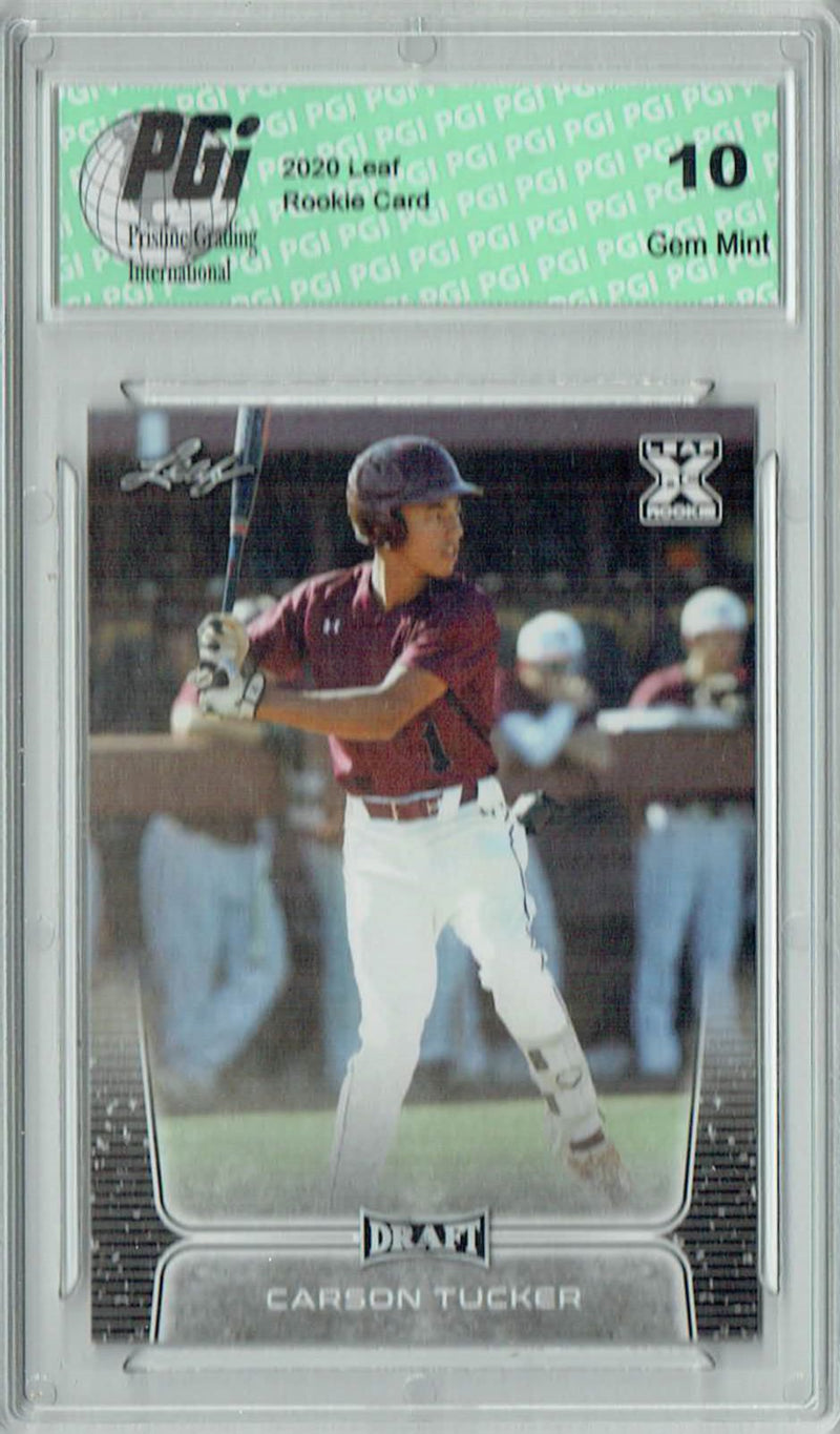 Carson Tucker 2020 Leaf Draft Baseball #43 Gem Mint Rookie Card PGI 10