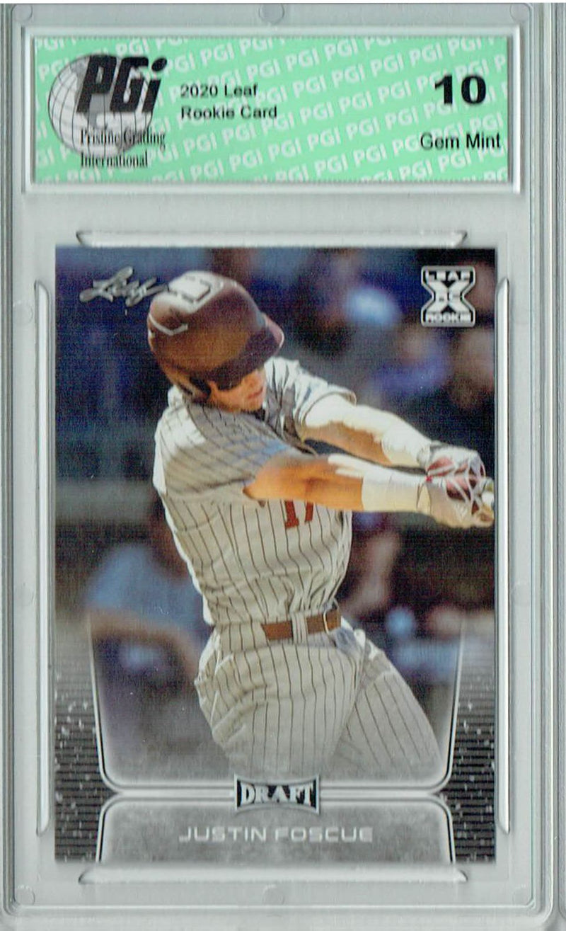 Justin Foscue 2020 Leaf Draft Baseball #37 Gem Mint Rookie Card PGI 10