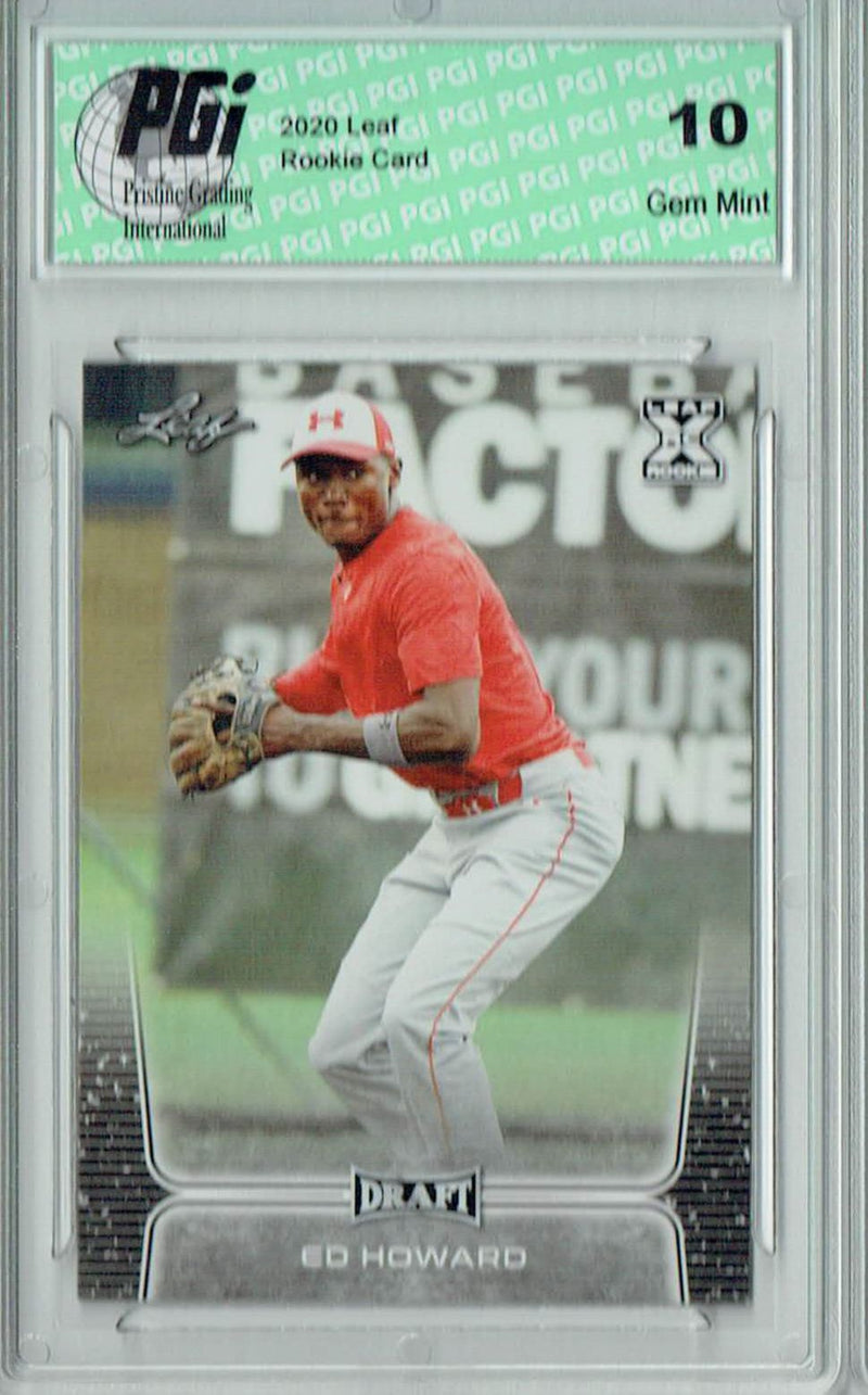 Ed Howard 2020 Leaf Draft Baseball #39 Gem Mint Rookie Card PGI 10