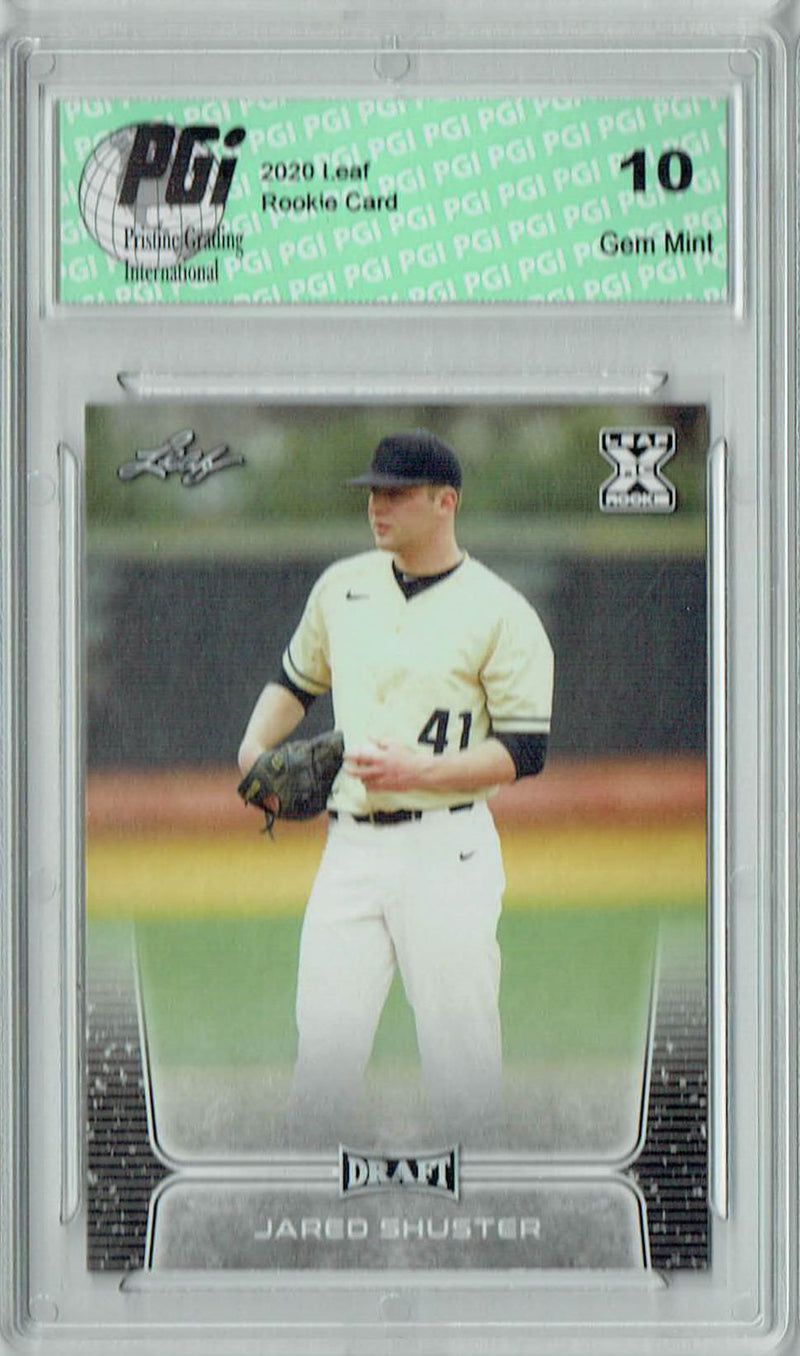 Jared Shuster 2020 Leaf Draft Baseball #45 Gem Mint Rookie Card PGI 10