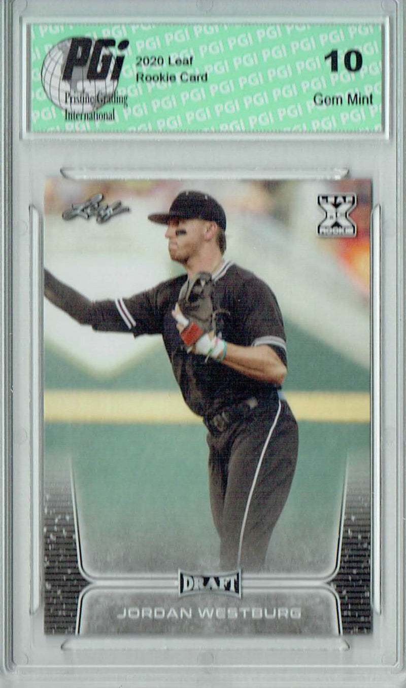 Jordan Westburg 2020 Leaf Draft Baseball #47 Gem Mint Rookie Card PGI 10