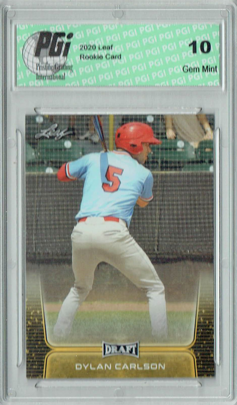 Dylan Carlson 2020 Leaf Draft Baseball #7 Gold SP Rookie Card PGI 10