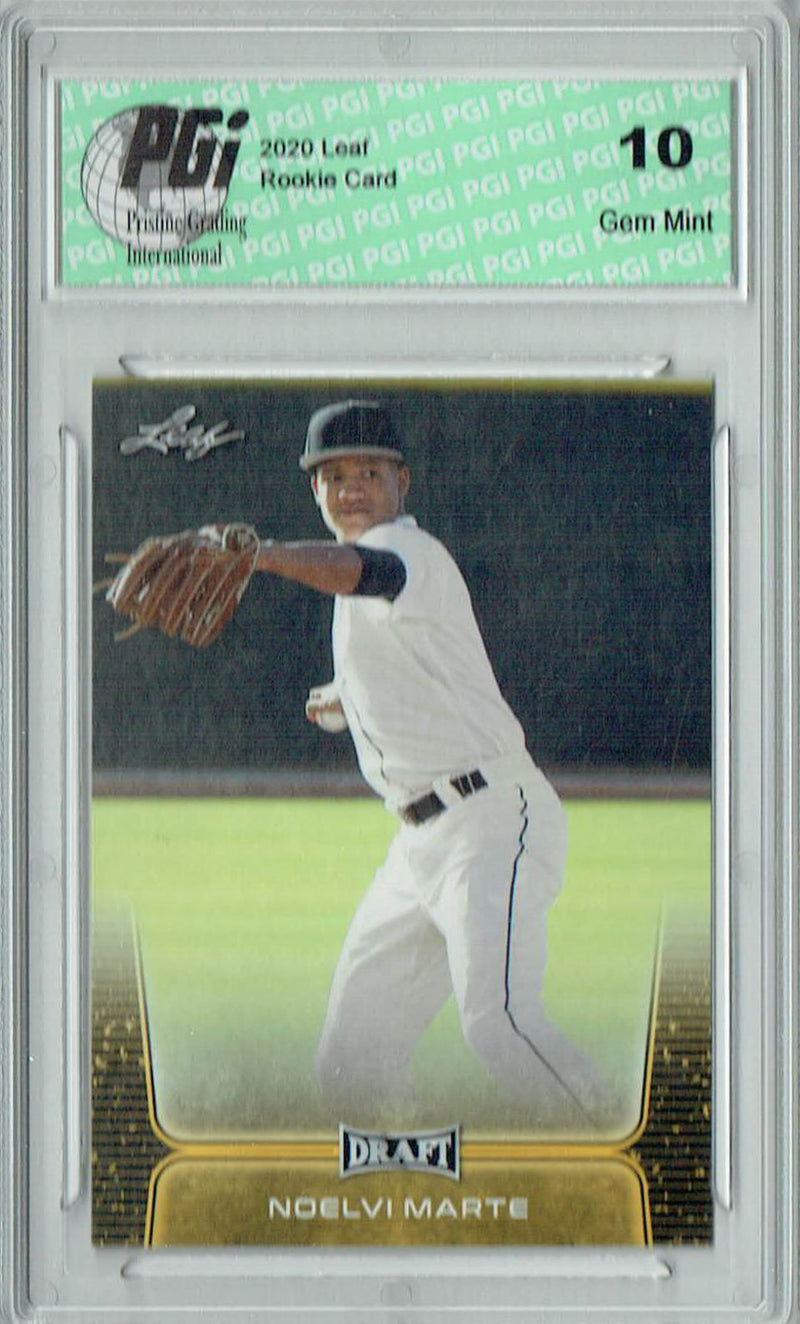 Noelvi Marte 2020 Leaf Draft Baseball #6 Gold SP Rookie Card PGI 10