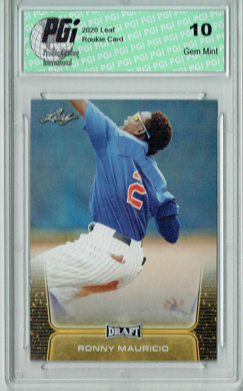 Ronny Mauricio 2020 Leaf Draft Baseball #4 Gold SP Rookie Card PGI 10