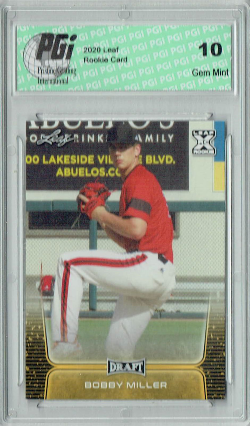 Bobby Miller 2020 Leaf Draft Baseball #16 Gold SP Rookie Card PGI 10