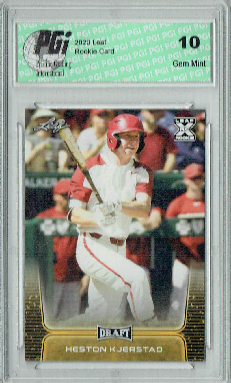 Heston Kjerstad 2020 Leaf Draft Baseball #15 Gold SP Rookie Card PGI 10