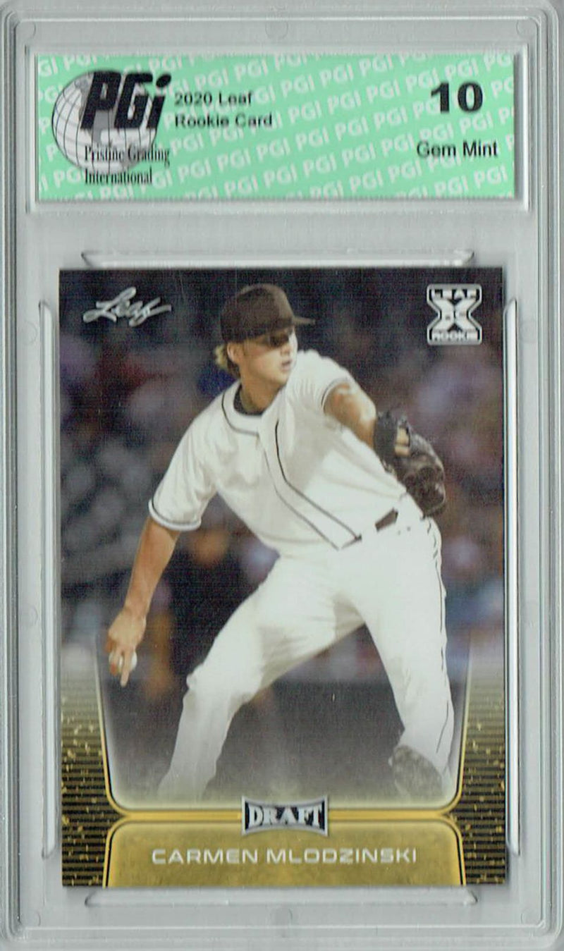 Carmen Mlodzinski 2020 Leaf Draft Baseball #17 Gold SP Rookie Card PGI 10